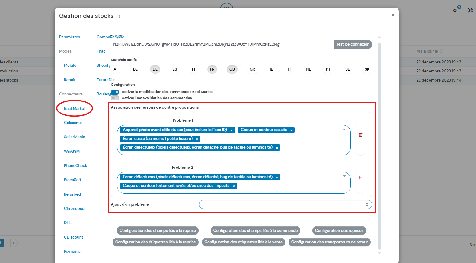 Configuration BackMarket