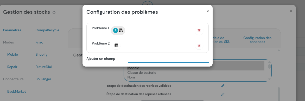 Gestion des problèmes