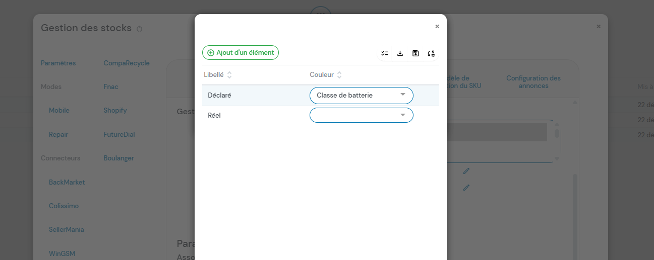 Configuration d'un problème